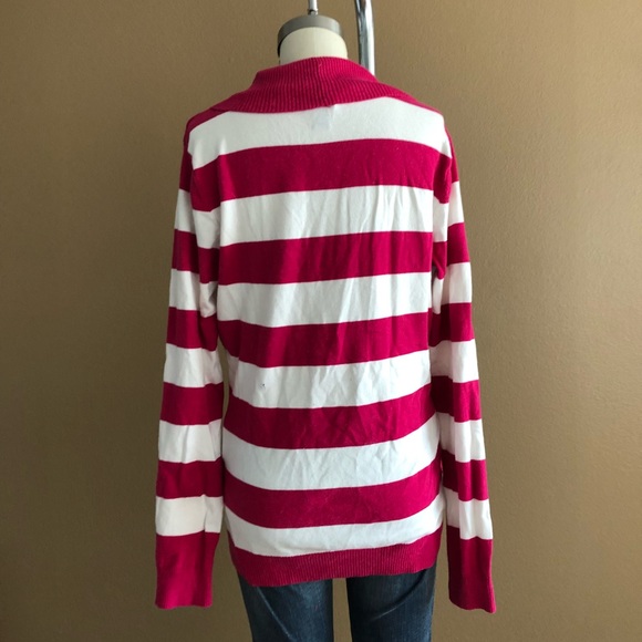 💙 U.S. Polo Assn Pink and White Stripe Sweater - Picture 2 of 6